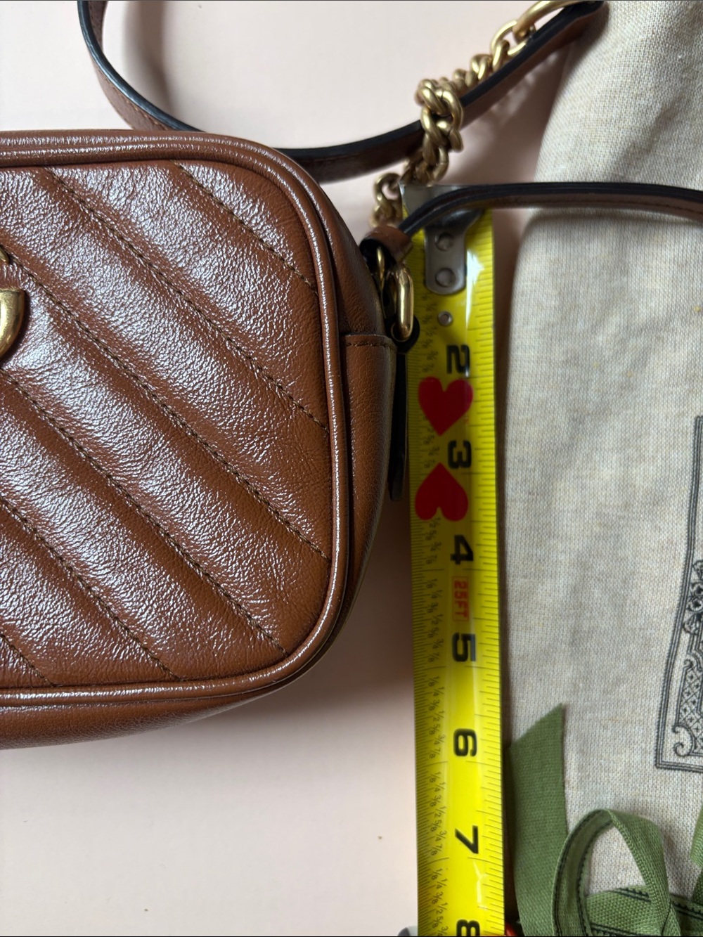 Gucci Brown Chevron GG Small Camera Crossbody - Picture 9 of 9